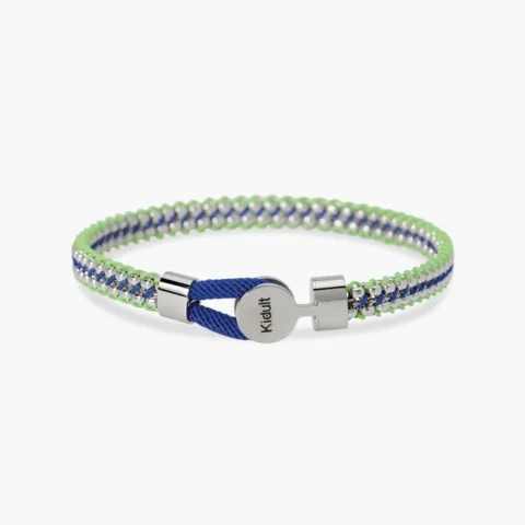 Bracciale Acciaio E Nylon In Blu E Verde Chiaro Kidult | 831195