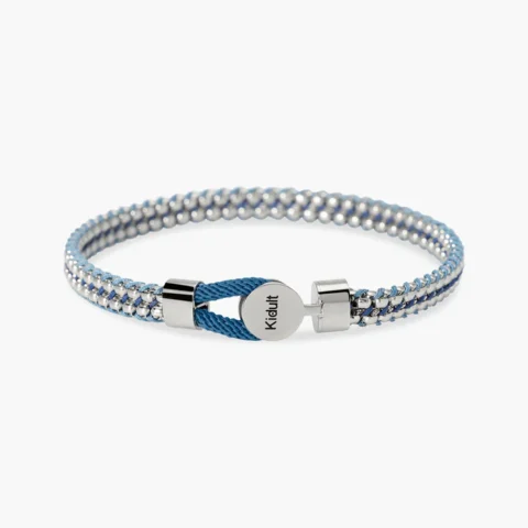 Bracciale Acciaio E Nylon In Blu E Azzurro Kidult | 831196