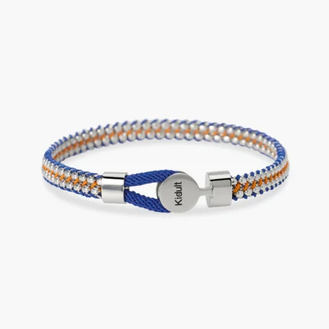 Bracciale Acciaio E Nylon In Blu E Arancione Kidult | 831197