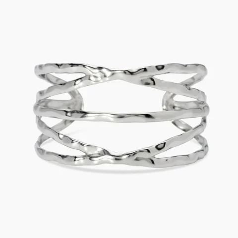 Bracciale Cuff In Acciaio Martellato Kidult | 831249