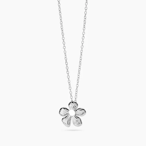 Girocollo Con Fiore In Acciaio Martellato Kidult | 851140