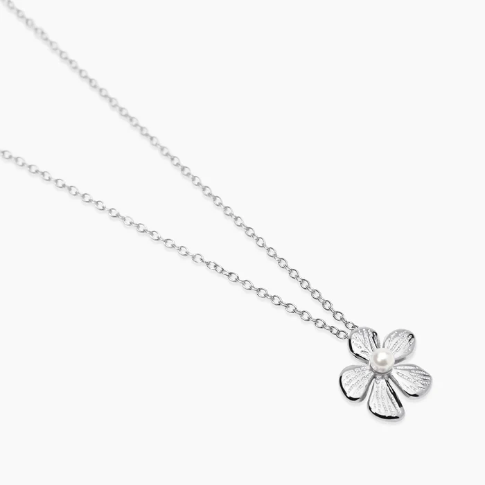 Girocollo Con Fiore In Acciaio Martellato Kidult | 851140 - immagine 2