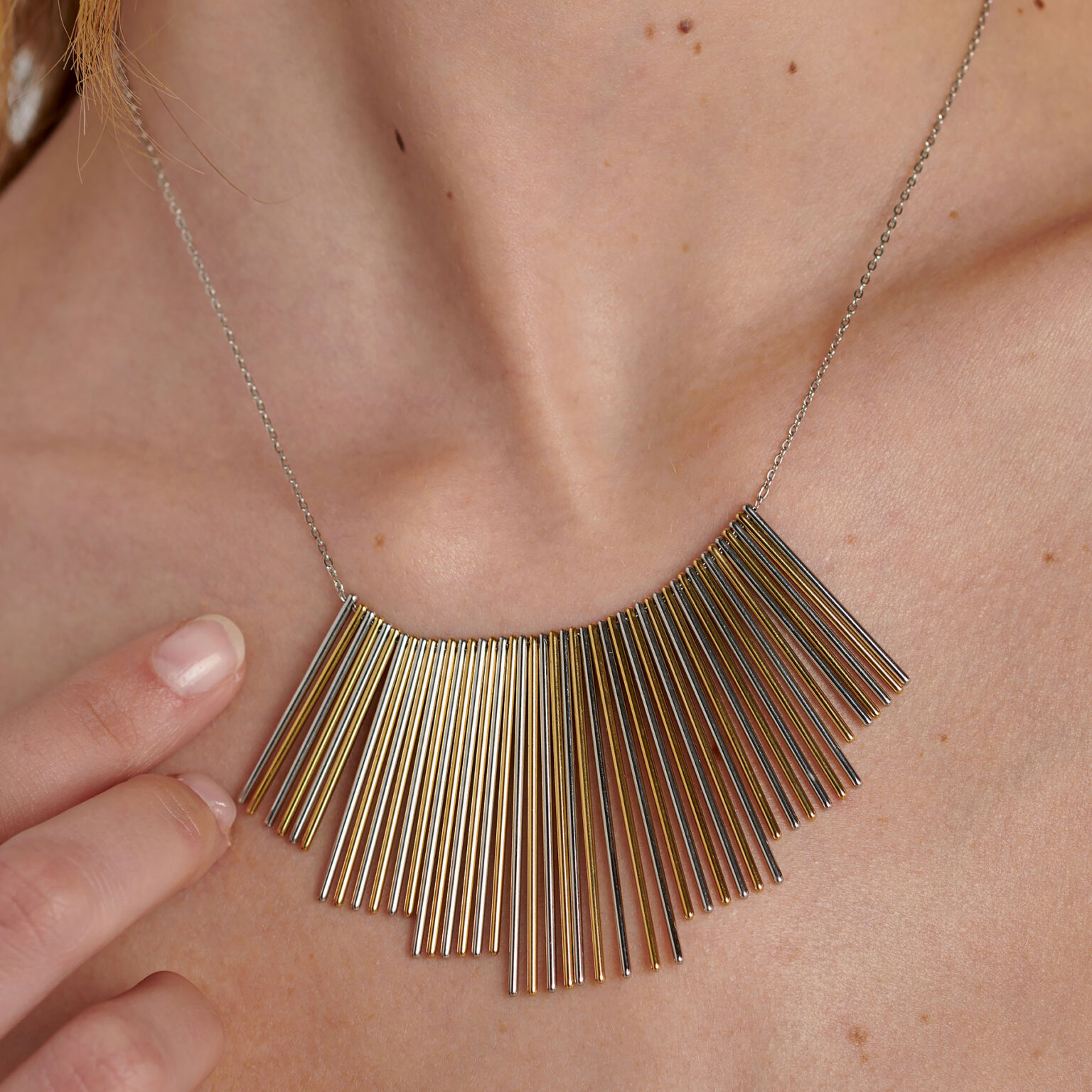 Collana Lunga Dorata Pendente Con Barrette Bicolor Brosway | BAU07 - immagine 2