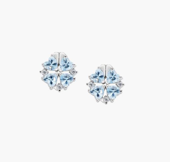 Orecchini Quadricuore Magnetico Acquamarina Gioielli Amen | EMHBAC