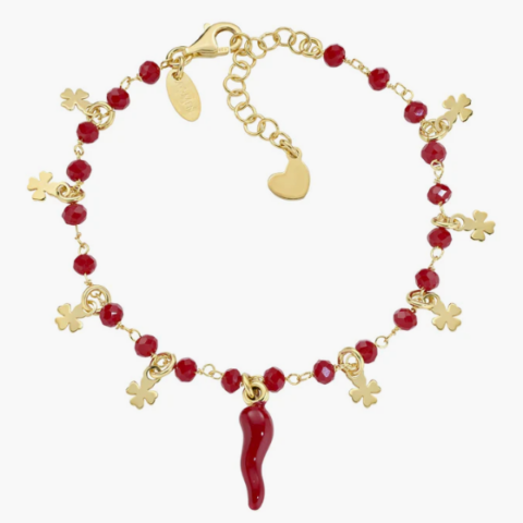 Bracciale In Argento Dorato Con Cornetto Gioielli Amen | BRCSQGR1