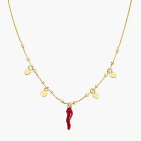 Collana Amen Dorata Con Cuore e Cornetto Amen | CLCSHGR