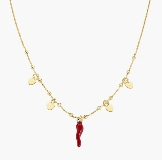Collana Amen Dorata Con Cuore e Cornetto Amen | CLCSHGR