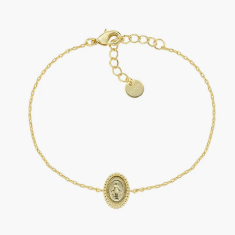 Bracciale in Ottone Placcato Oro 18k con Miracolosa Gioielli Amen | OTBRMIPAG3