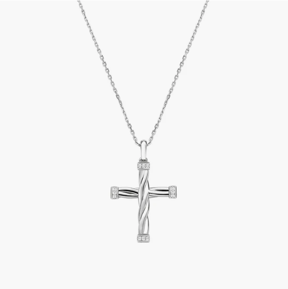Collana in Ottone Rodiato Croce A Corda Amen | OTCLCRTRBBZ