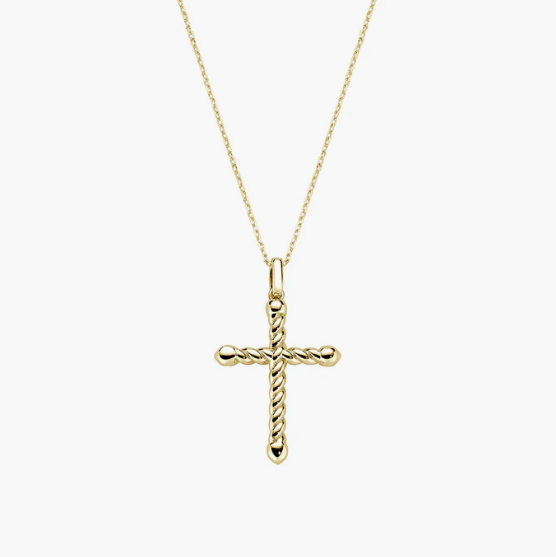 Collana in Ottone Placcata Oro 18kt Croce Intrecciata Amen | OTCLCRTRG - immagine 2