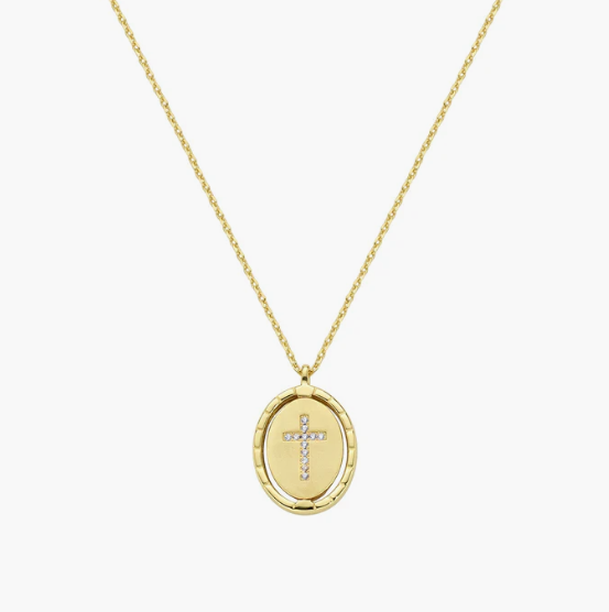 Collana Ottone Placcato Oro 18kt Crocifisso Con Medaglia Girevole Amen | OTCLDOCRIGBZ - immagine 2