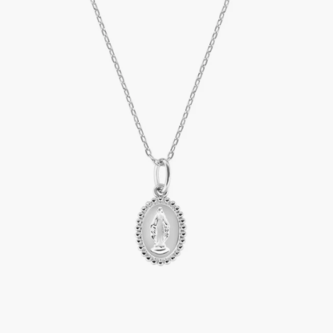 Collana in Ottone Rodiato Miracolosa Con Bordo Lavorato Amen | OTCLMILIB3