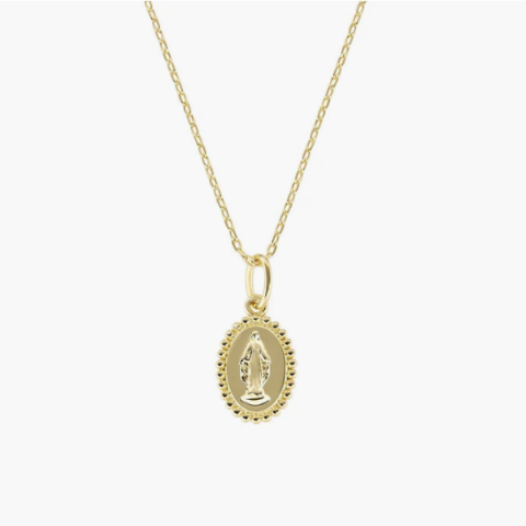 Collana in Ottone Placcato Oro 18k Miracolosa Con Bordo Lavorato Amen | OTCLMILIG3