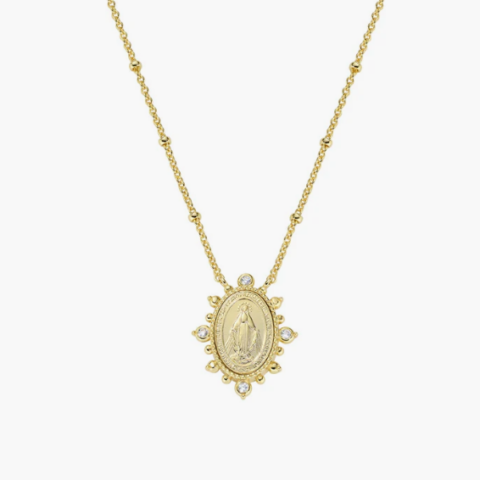 Collana in Ottone Placcato Oro 18k Luce Miracolosa Amen | OTCLMIRAGBZ