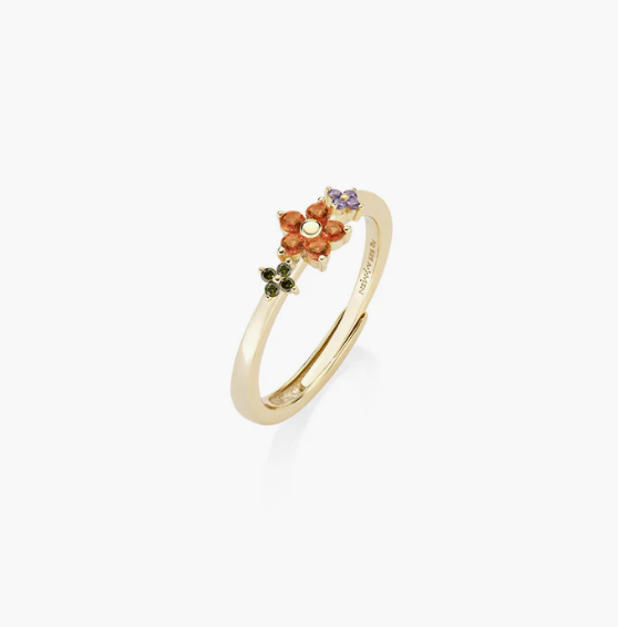 Anello Primula Arancione Dorato in Argento Amen | ANFIMGAR3