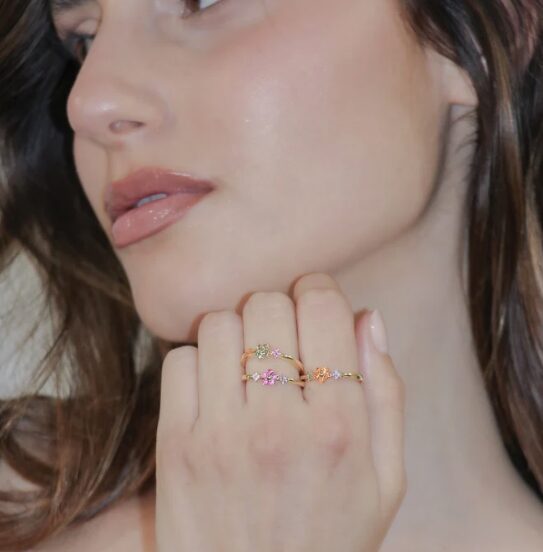 Anello Primula Arancione Dorato in Argento Amen | ANFIMGAR3 - immagine 2