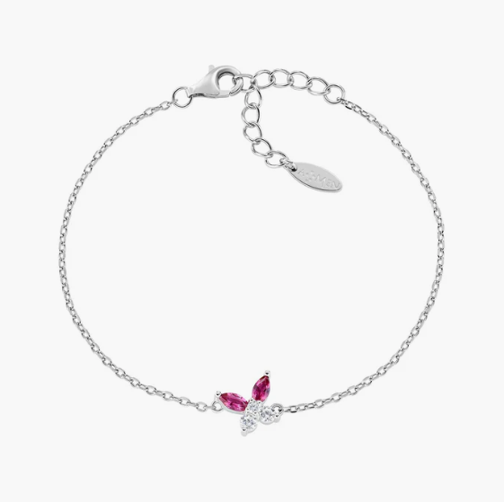 Bracciale Petali Rosso Ciliegia in Argento Amen | BRBUTBBCI