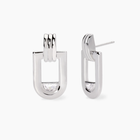 Orecchini In Argento Con Zirconi Mezzaluna Mabina | 563945