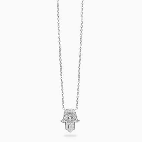 Girocollo Argento Rodiato Con Mano Di Fatima Mabina | 553899