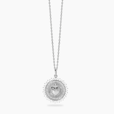 Girocollo Argento Con Ciondolo Sacro Cuore Mabina | 553896