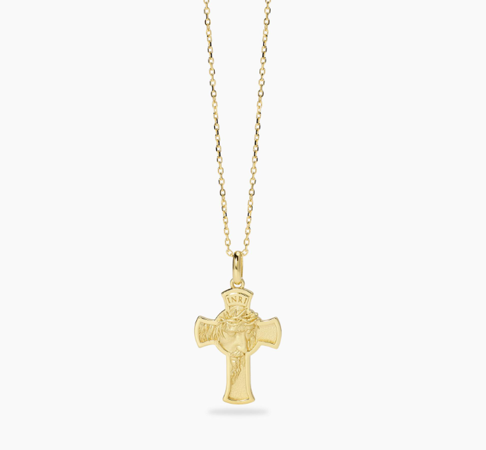 Collana In Argento Dorato Con Pendente Croce Uomo Mabina | 553879