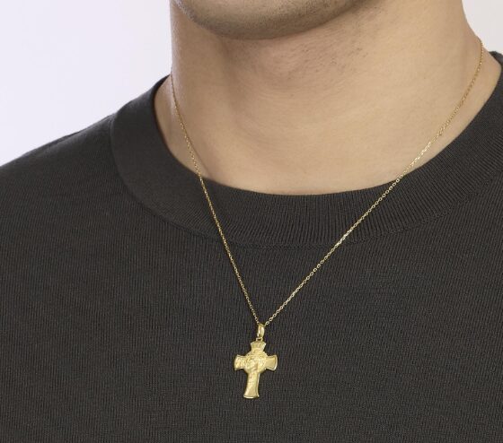 Collana In Argento Dorato Con Pendente Croce Uomo Mabina | 553879 - immagine 3