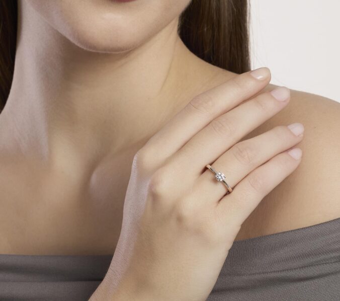 Anello Solitario Con Diamanti Lab-Grown 0,33 Carati Mabina | 523504-11 - immagine 4
