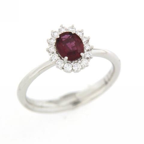 Anello In Oro Bianco Con Rubino E Brillantini Recarlo | R79CC013/RB025-14