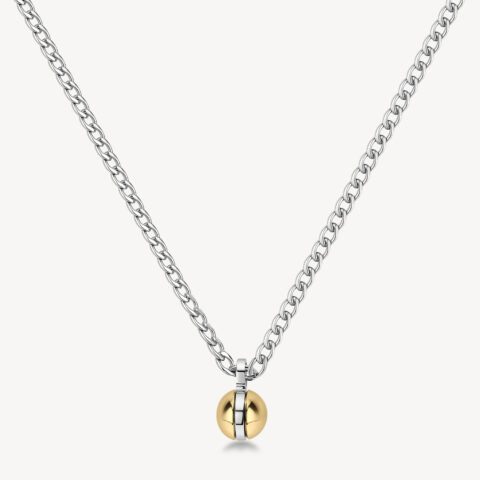 Collana Uomo Con Pendente A Sfera Dorato Brosway | BII02