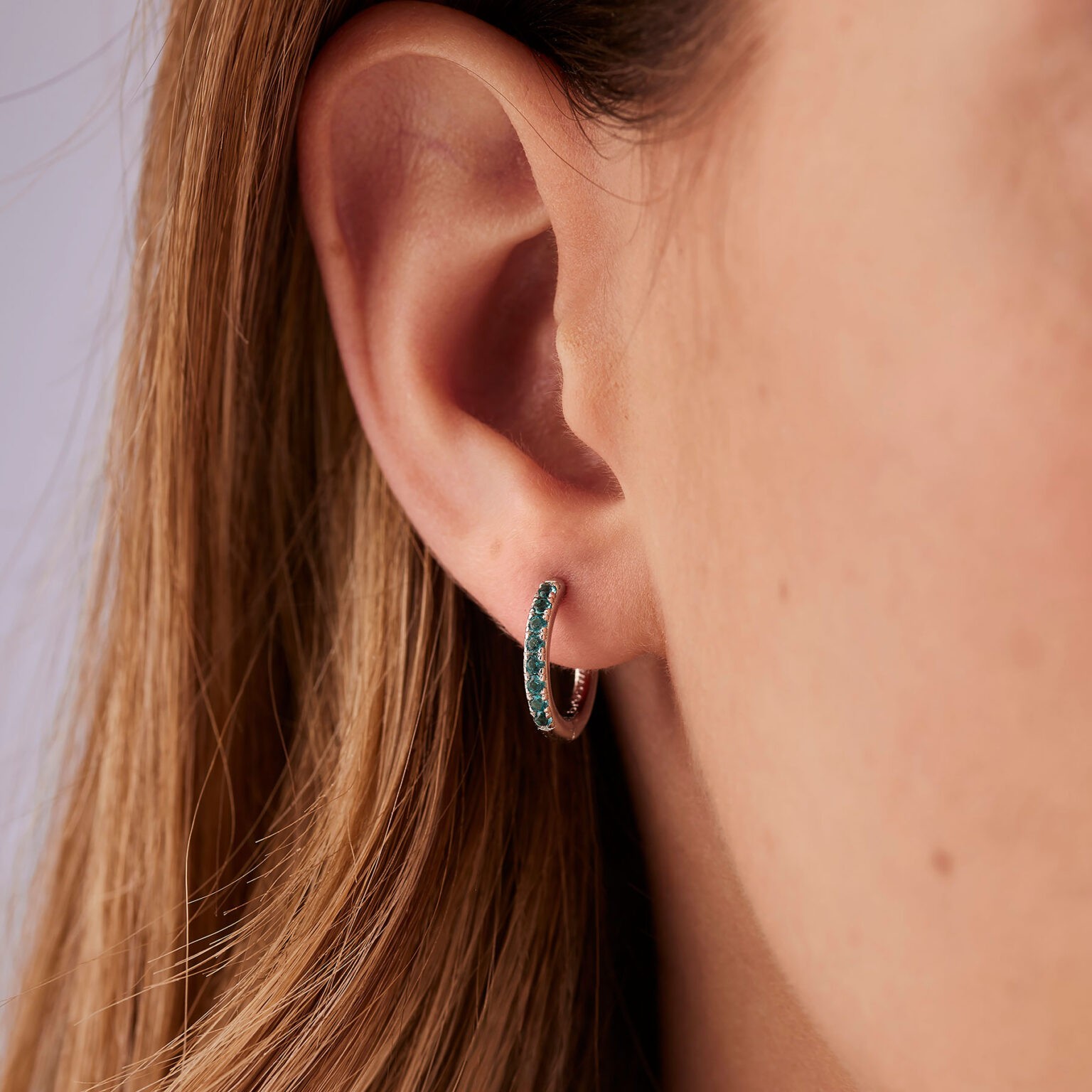 Orecchino A Cerchio Aqua Green Brosway Fancy | FAG17 - immagine 2