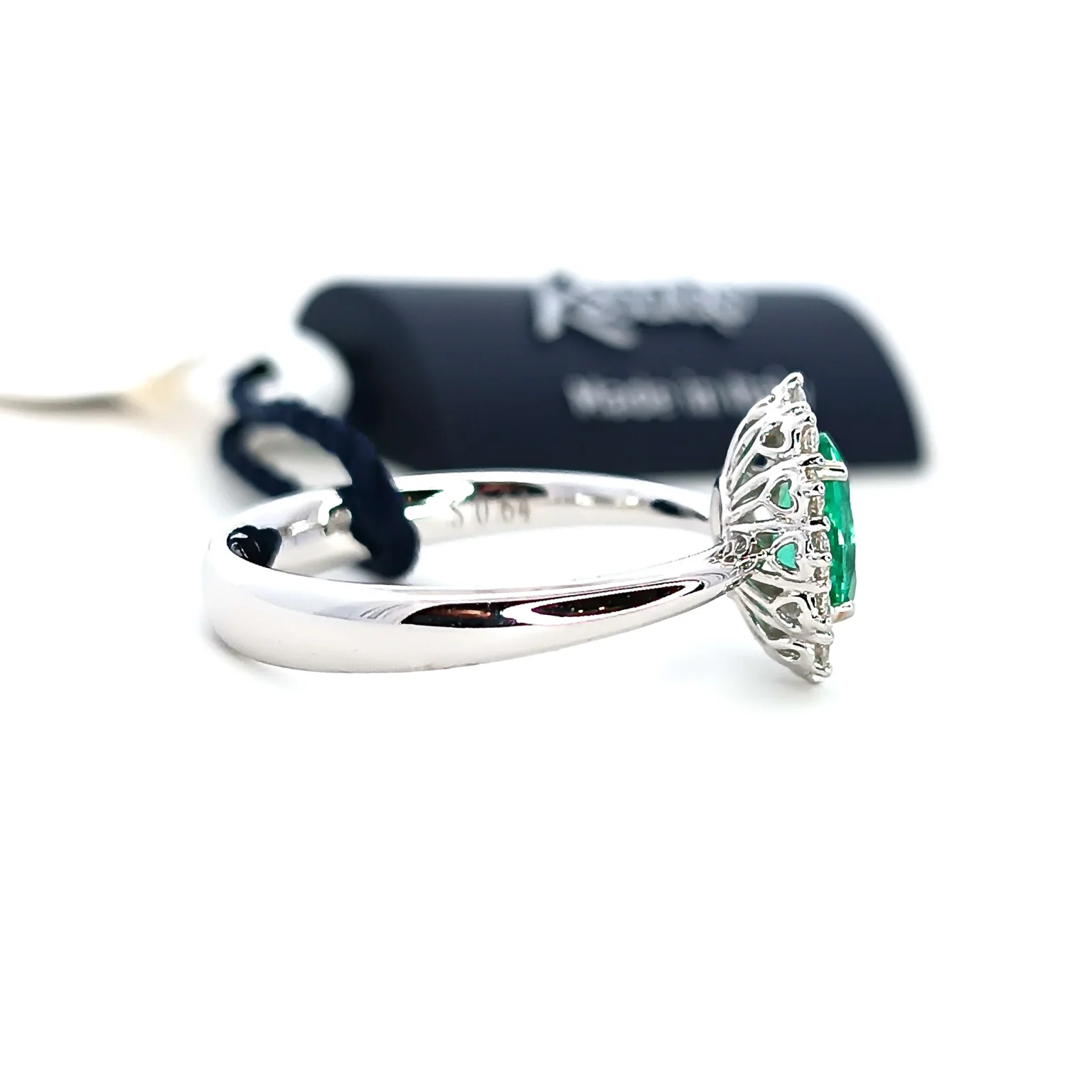 Anello In Oro Bianco Con Smeraldo E Brillantini Recarlo | R79CC001/SM030-14 - immagine 3