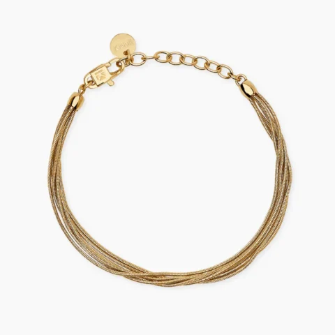 Bracciale Dorato Multifilo Argentato Con Catene Snake Kidult | 831151