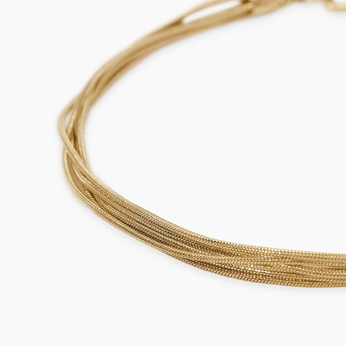 Bracciale Dorato Multifilo Argentato Con Catene Snake Kidult | 831151 - immagine 3