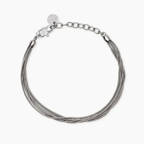 Bracciale Multifilo Argentato Con Catene Snake Kidult | 831152