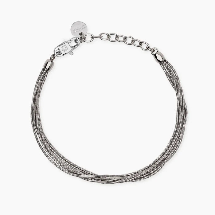 Bracciale Multifilo Argentato Con Catene Snake Kidult | 831152