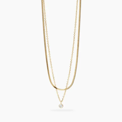 Girocollo Dorato Con Catene E Cristallo Kidult | 851046