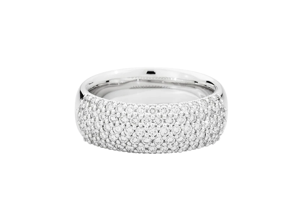 Anello A Fascia In Oro Bianco E Diamanti Recarlo | R01FL020/093-16