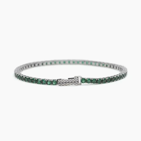 Bracciale Tennis Smeraldi Sintetici Gioielli Mabina | 533579-S