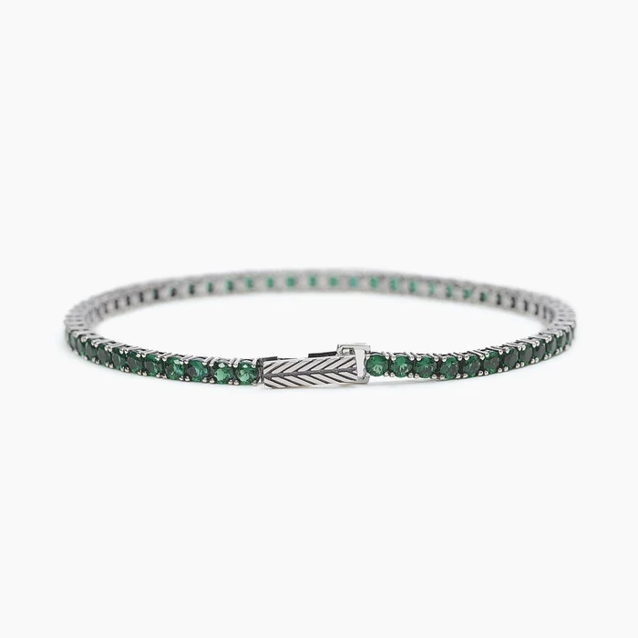 Bracciale Tennis Smeraldi Sintetici Gioielli Mabina | 533579-S