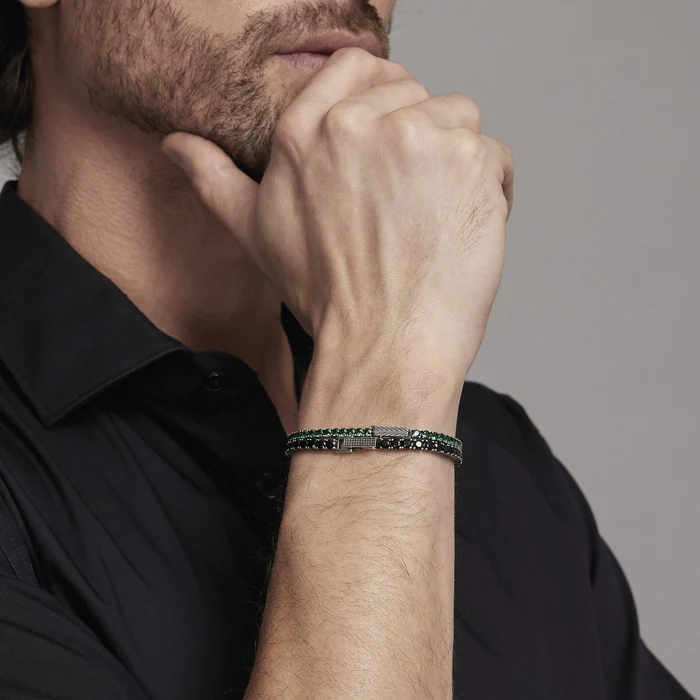 Bracciale Tennis Smeraldi Sintetici Gioielli Mabina | 533579-S - immagine 3
