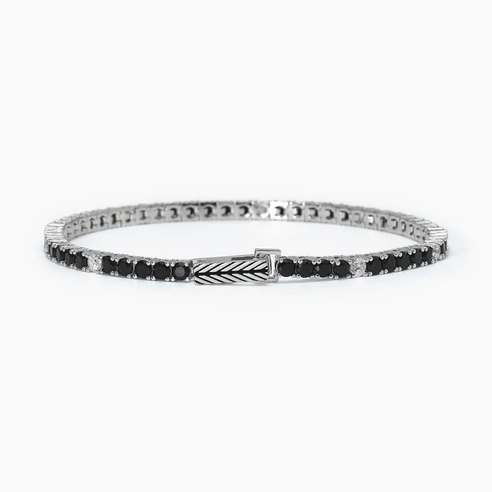 Bracciale Tennis Con Zirconi Bianco E Nero Gioielli Mabina | 533696-S