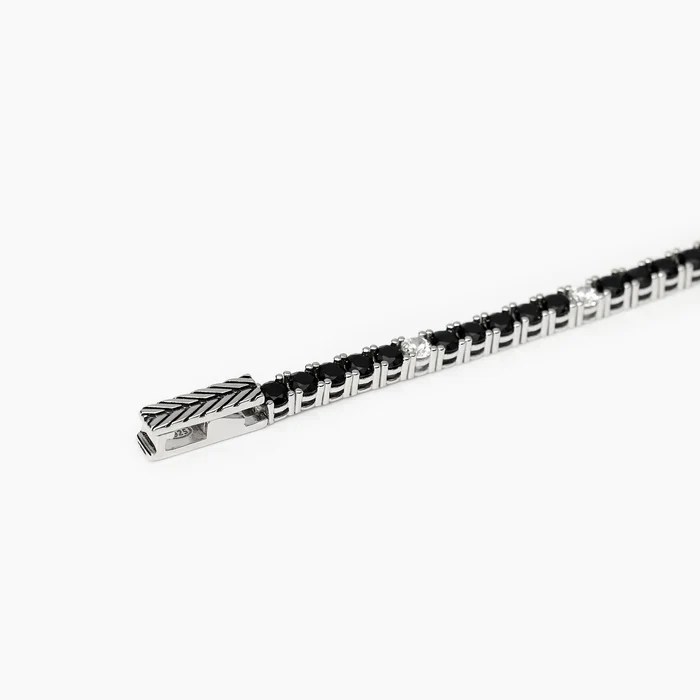 Bracciale Tennis Con Zirconi Bianco E Nero Gioielli Mabina | 533696-S - immagine 2