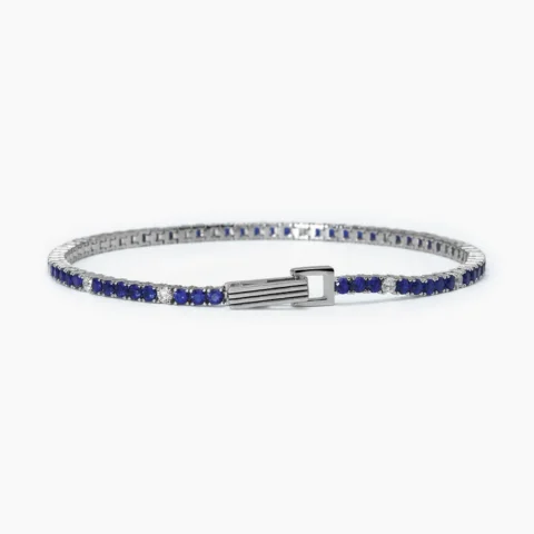 Bracciale Tennis Con Zirconi Blu E Bianchi Gioielli Mabina | 533701-M
