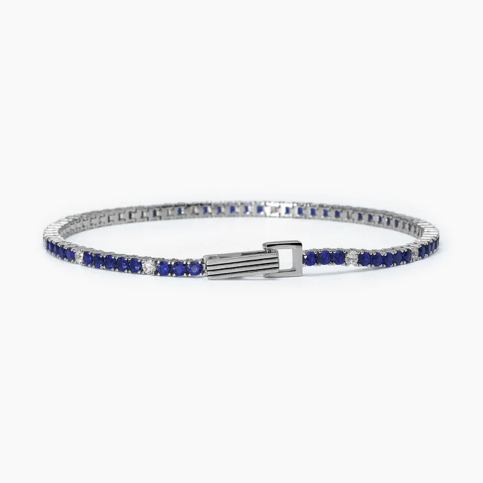 Bracciale Tennis Con Zirconi Blu E Bianchi Gioielli Mabina | 533701-M