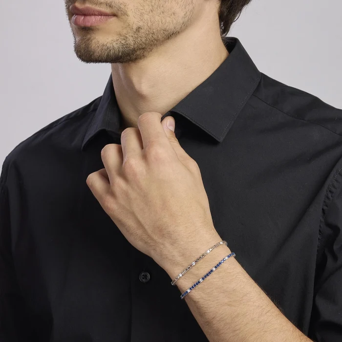 Bracciale Tennis Con Zirconi Blu E Bianchi Gioielli Mabina | 533701-M - immagine 3