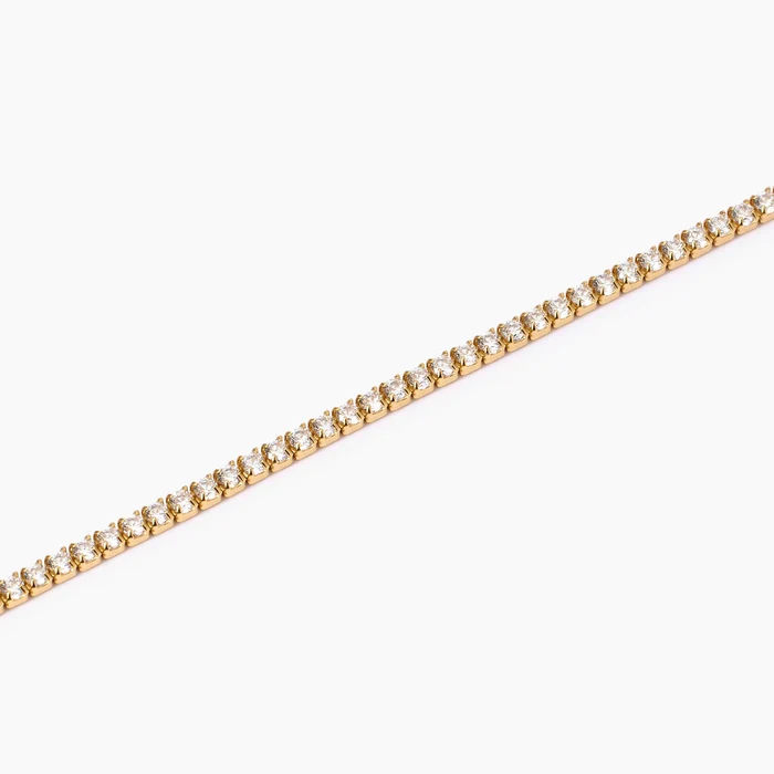 Bracciale Tennis Sottile In Argento Placcato Oro Con Zirconi Gioielli Mabina | 533958 - immagine 2