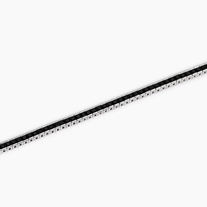 Bracciale Tennis Uomo Con Zirconi Neri Mabina | 533976-19 - immagine 2