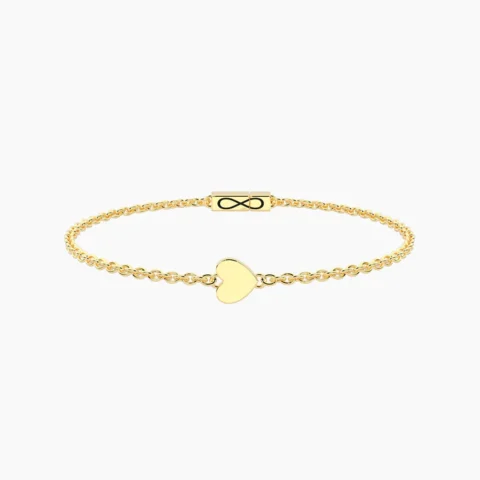 Bracciale Infinity In Acciaio Dorato Con Cuore Kidult | 732401