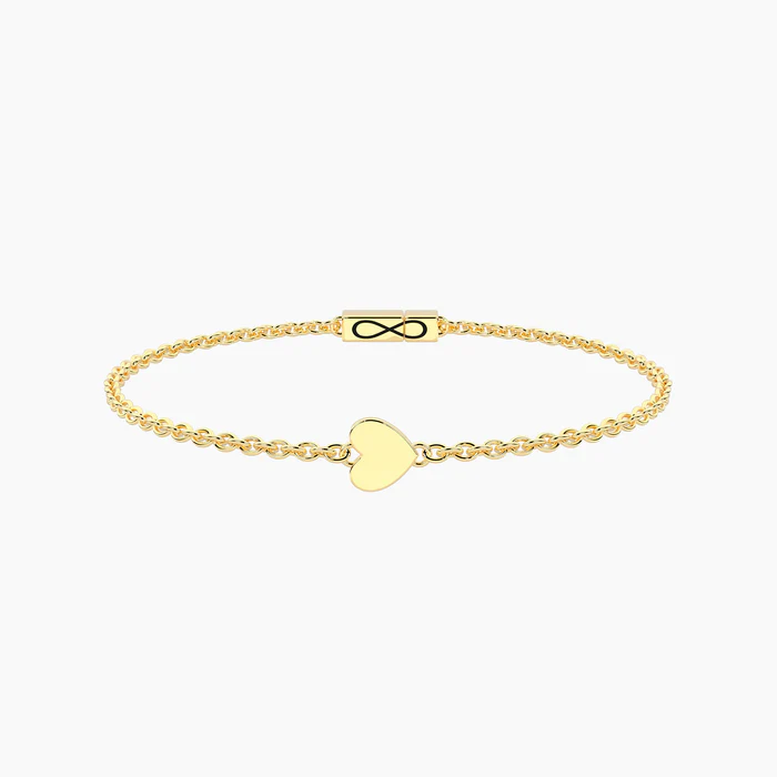 Bracciale Infinity In Acciaio Dorato Con Cuore Kidult | 732401