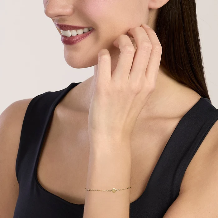 Bracciale Infinity In Acciaio Dorato Con Quadrifoglio Kidult | 732402 - immagine 4